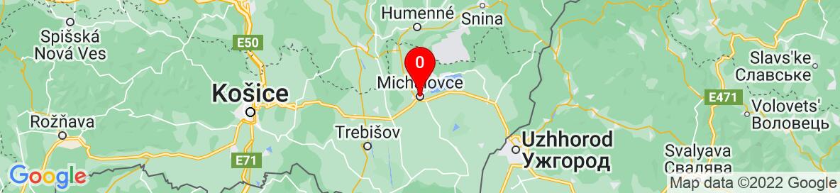 Map of Michalovce. More detailed map is available only for registered users. Please register or log in.